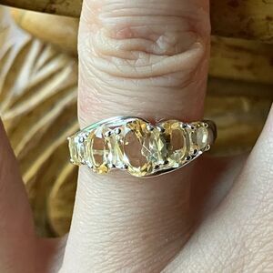 Natural Citrine Sterling Silver Ring Size 6